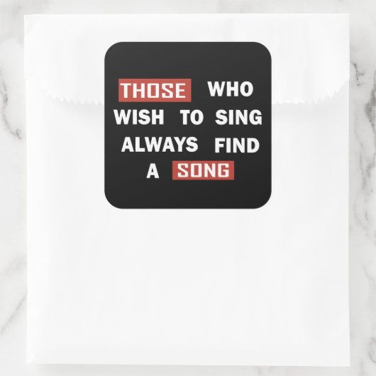 生やる気を起こさせる活引用文 スクエアシール (バッグ)