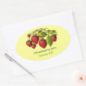 生イチゴ保存用ラベル 楕円形シール (封筒)