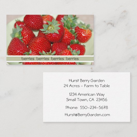 生イチゴ写真名刺 名刺 (正面/裏面)