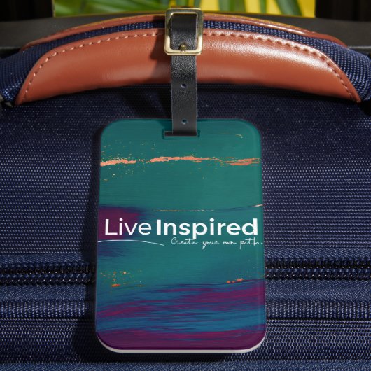 生インスパイア積の宝石の抽象芸術やる気を起こさせる ラゲッジタグ (正面インサイチュ2)