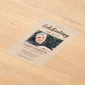 生エレガントお祝い記念写真 アクリル招待状 (レイダウン)