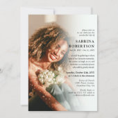 生エレガントお祝い記念写真 招待状 (正面)