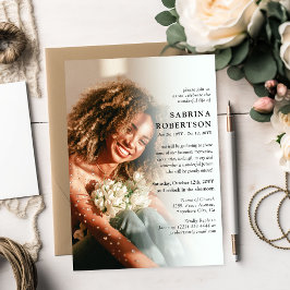 生エレガントお祝い記念写真 招待状