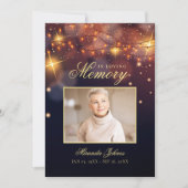 生エレガントお祝い記念写真 招待状 (正面)