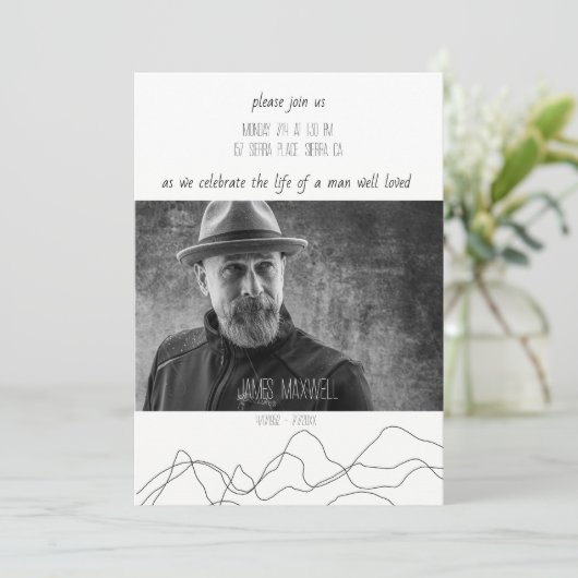 生エレガントモダン命招待状お祝い 案内状 (スタンド正面)