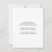 生エレガント命サンキューカードの葬儀お祝い サンキューカード (裏面)