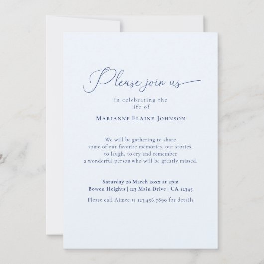 生エレガント命フローラお祝い記念碑 招待状 (裏面)