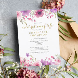 生エレガント命フローラ葬儀お祝い 招待状