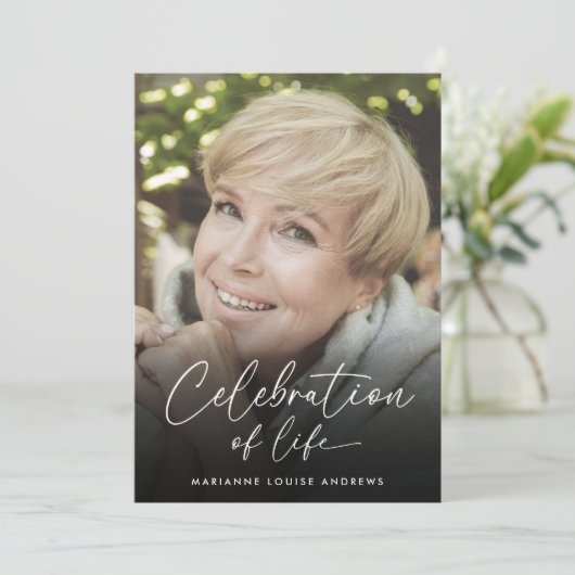 生エレガント命記念写真お祝い 招待状 (スタンド正面)