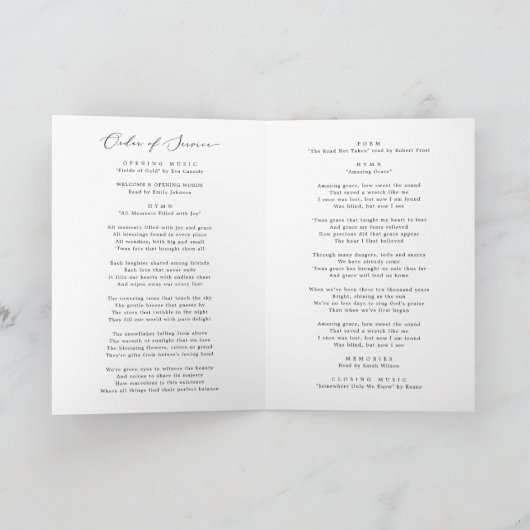 生エレガント活お祝い写真葬式 プログラム (内部)