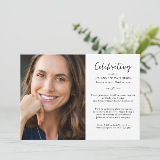 生エレガント物お祝い詩カスタム詩 招待状 (スタンド正面)