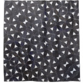 生エレガント物タイル模様の灰色モザイク花 シャワーカーテン (正面)