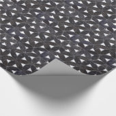 生エレガント物タイル模様の灰色モザイク花 ラッピングペーパー (角)