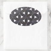 生エレガント物タイル模様の灰色モザイク花 楕円形シール (バッグ)