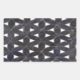 生エレガント物タイル模様の灰色モザイク花 長方形シール