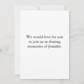 生エレガント生写真追悼式お祝い 招待状 (裏面)