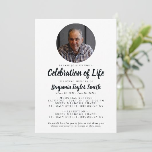 生エレガント生写真追悼式お祝い 招待状 (スタンド正面)