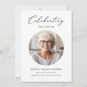 生エレガント生写真追悼式お祝い 招待状 (正面)