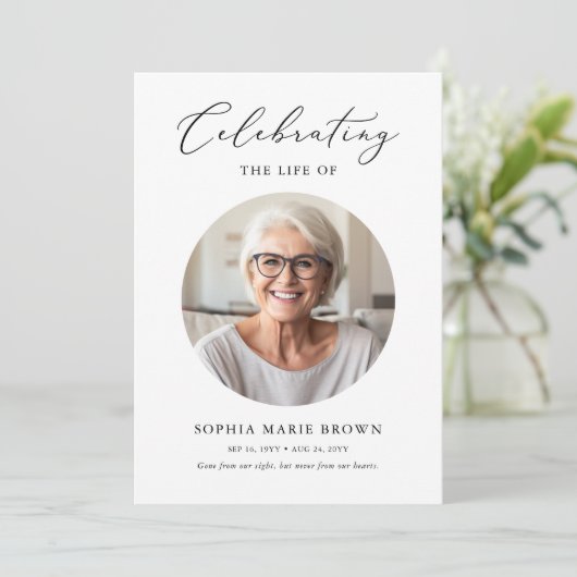 生エレガント生写真追悼式お祝い 招待状 (スタンド正面)