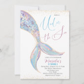 生エレガント生田5号下の水彩人魚の尾 招待状 (正面)