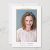 生エレガント生葬儀の緑の写真お祝い 招待状 (裏面)