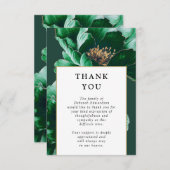 生エレガント生葬儀の緑フローラお祝い サンキューカード (正面/裏面)