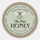 生オーガニック火サイダーハニータイチクイーンビー ラウンドシール (正面)
