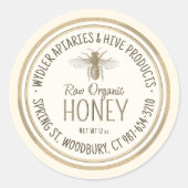生オーガニック蜂蜜グランジ縁ど金ゴールド ラウンドシール (正面)