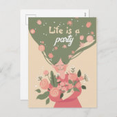 生カスタマイズ活はパーティー春フローラ シーズンポストカード (正面/裏面)