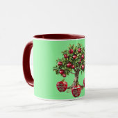 生カスタマイズ生の聖句の赤いリンゴの木 マグカップ (正面左)