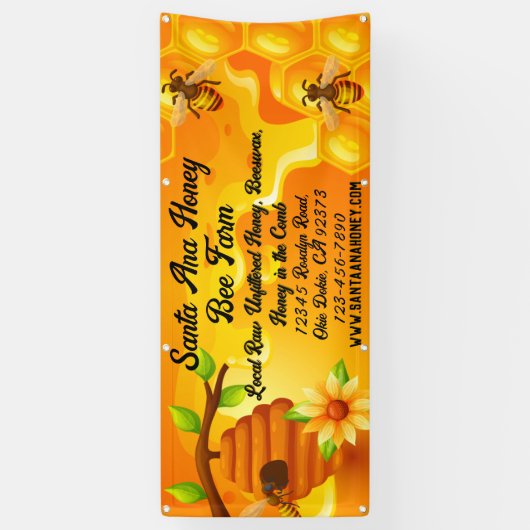 生カスタマイズ蜂蜜の販売 横断幕 (縦)