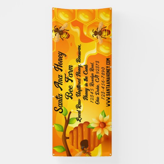 生カスタマイズ蜂蜜の販売 横断幕 (縦)