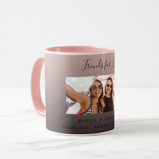 生カスタム最高の活の写真友だち マグカップ (正面左)
