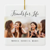 生カスタム最高の記念の写真の友達 セラミックオーナメント (裏面)