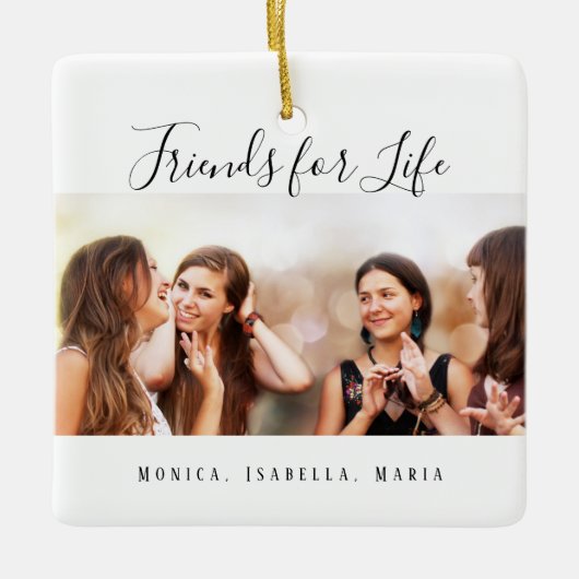 生カスタム最高の記念の写真の友達 セラミックオーナメント (正面)