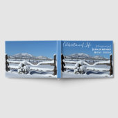 生カスタム生新冬の雪景色のお祝い ゲストブック (全面)