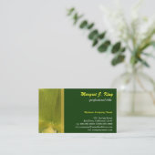 生カッコいい緑の蘭の花の植物花 名刺 (スタンド正面)