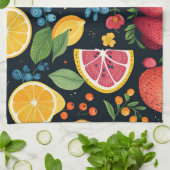 生カラフル果柄 キッチンタオル (折り畳み)