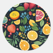 生カラフル果柄 ラウンドシール (正面)