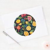 生カラフル果柄 ラウンドシール (封筒)