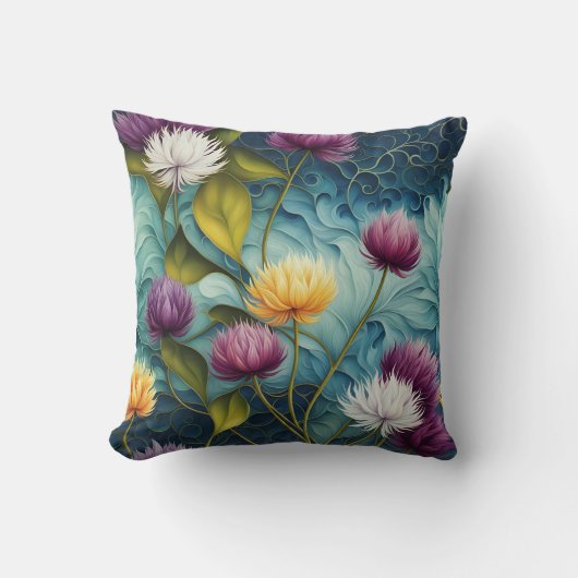 生カラフル活なフローラの離れデザイン クッション (正面)