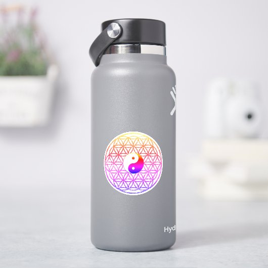生カラフル物の花、おびえた幾何学、陰陽 シール (HydroFlask)