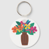 生カラフル花 キーホルダー (正面)