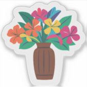 生カラフル花 シール (正面)