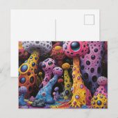 生カラフル風変わり物抽象芸術 ポストカード (正面/裏面)