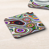 生カラフル鮮な抽象パターン コースター (左側)