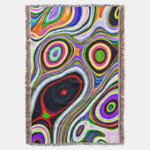 生カラフル鮮な抽象パターン スローブランケット (正面縦)