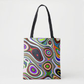 生カラフル鮮な抽象パターン トートバッグ (正面)