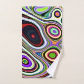 生カラフル鮮な抽象パターン バスタオルセット (ハンドタオル)