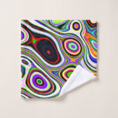 生カラフル鮮な抽象パターン バスタオルセット (ウォッシュタオル)